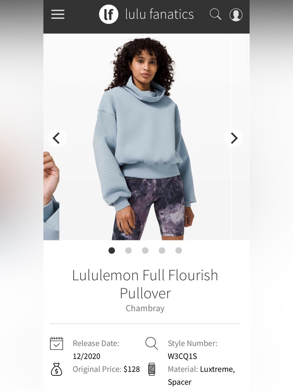 lululemon athletica Full Flourish Pullover in Chambray Blue